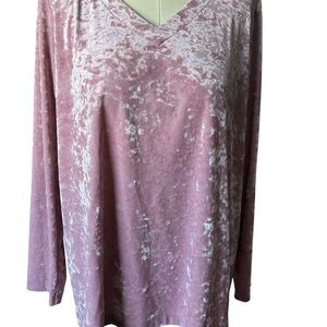 J. Jill Blush Velvet Long Sleeve Top